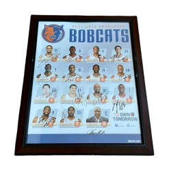 Charlotte Bobcats 2011-2012 Framed Poster With 15 Signatures