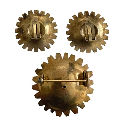 Anton Michelsen Royal Danish Court Enamal Sterling Daisy Clip On Earrings & Brooch Jewelry Set -Curriculum & Resources shop 3041892797