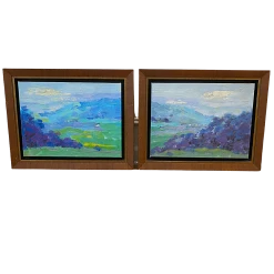 John-Richard Collection View From A Promontory L & Ll Textured Giclee In Aged Maple Frame Set Of 2