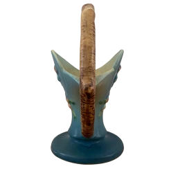 Roseville Vintage Blue Apple Blossom Basket Vase #309-8 -Curriculum & Resources shop 3132038620