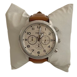 Fossil Stainless Steel BQ2122 Genuine Leather Band Watch