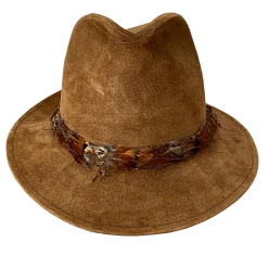 Stetson Suede Fedora Hat & Feather Band Size Small -Curriculum & Resources shop 3211614956
