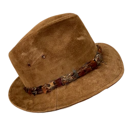 Stetson Suede Fedora Hat & Feather Band Size Small -Curriculum & Resources shop 3211617377