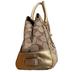 COACH Signature Zip Top Gold Metallic Trim Purse 11062 -Curriculum & Resources shop 3290606942