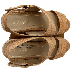 VIONIC Tulum Brooke Cork Wedge Shoe Women's Size 9 -Curriculum & Resources shop 3302096702