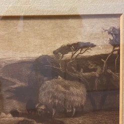 Mezzotint Continental Origin Harvest Courtship Scene Original Matting & Wood Slat Back Late 1800s Artwork -Curriculum & Resources shop 3320631584