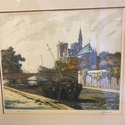 Marcel Harang French Artist Pencil Signed Paris Notre Dame Hand Colored Artwork -Curriculum & Resources shop 3320636627