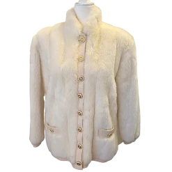 St. John Coat Collection By Marie Gray Faux Fur Coat/Vest Women's Size Small