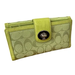 COACH Signature Turnlock Checkbook & Wallet