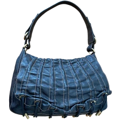 Donna Karan Rouched Design Flapover Closure & Tassel Purse