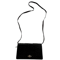 COACH Black/Brown Foldover Embossed Clutch & Crossbody Purse -Curriculum & Resources shop 3374475914