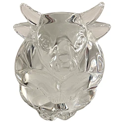 Steuben Signed Crystal Sitting Bull Figurine