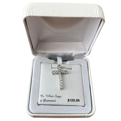 Sterling Silver Diamond Accent White Sapphire 18" Necklace