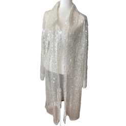 NORMA KAMALI All Over Sequin Trench Coat Women's Size Large