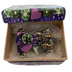 Artisan Lisa Fulgenzi Designs Handmade Polymer Clay Decorative Earrings & Storage Box Set