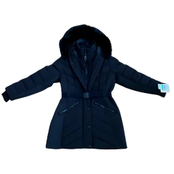 Michael Kors Faux Fur Trim Hood Belted Puffer Jacket Women's Size Large -Curriculum & Resources shop 3474469045