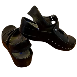 Wolky Strap-Cloggy Mighty Leather Black Shoe Women's Size EU39, EU40, EU43 US7.5-8, US8.5-9, US10.5-11