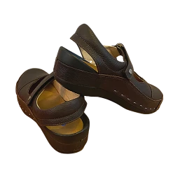 Wolky Strap-Cloggy Brown Greased Shoe Women's Size EU40 US8.5-9 -Curriculum & Resources shop 3476056775