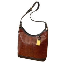 Dooney & Bourke Reptile Embossed Zip Top Adjustable Strap Purse