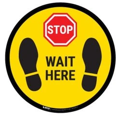 STOP Wait Here Floor Decal