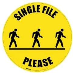 Single File Please Floor Decal