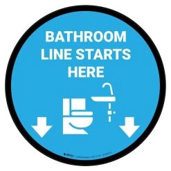 Line Starts Here Bathroom Floor Decal