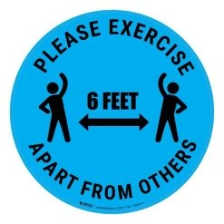 Please Exercise 6' Apart From Others Floor Decal