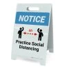 Notice: Practice Social Distancing A-Frame Sign