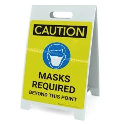 Caution: Masks Required Beyond This Point A-Frame Sign