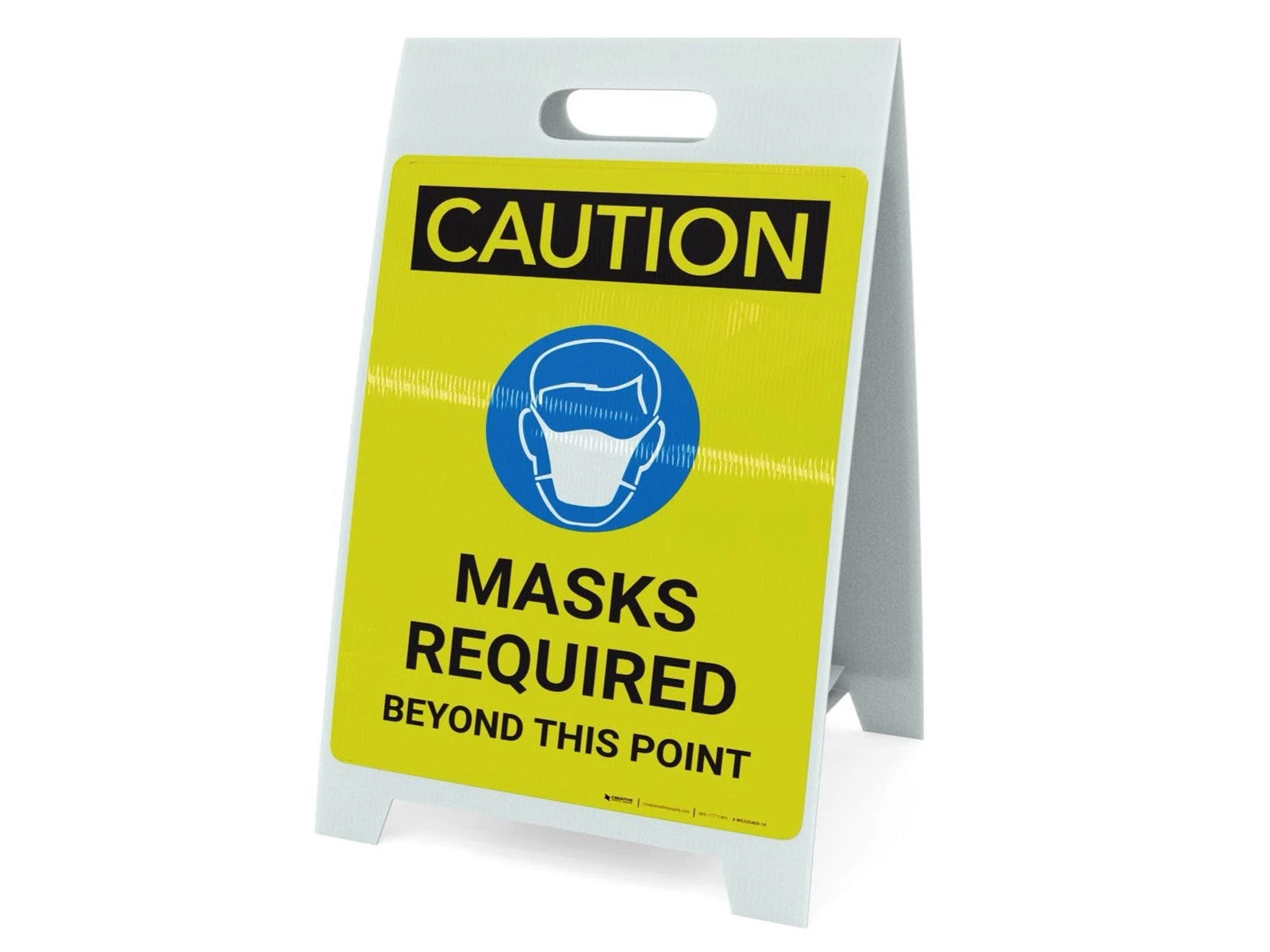 Caution: Masks Required Beyond This Point A-Frame Sign 1 Caution: Masks Required Beyond This Point A-Frame Sign