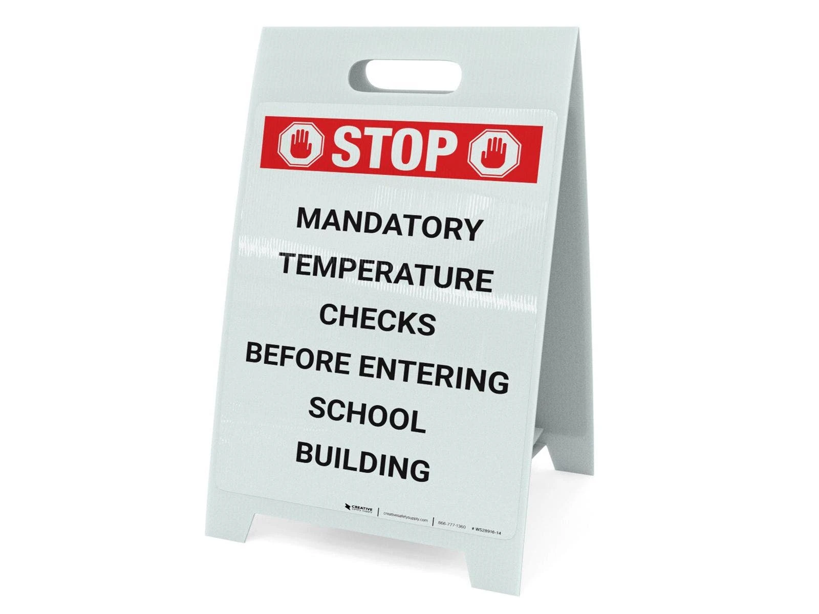 STOP Mandatory Temperature Checks A-Frame Sign 3 STOP Mandatory Temperature Checks A-Frame Sign - Image 3