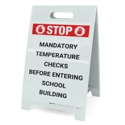 STOP Mandatory Temperature Checks A-Frame Sign