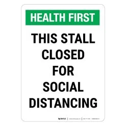 Health First: This Stall Is Closed For Social Distancing Wall Graphics 5 Health First: This Stall Is Closed For Social Distancing Wall Graphics -Curriculum & Resources shop g 40062 HealthFirst ThisStallClosedForSocialDistancingPortrait WallDecal