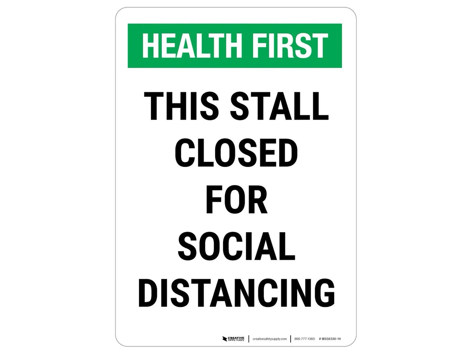 Health First: This Stall Is Closed For Social Distancing Wall Graphics 2 Health First: This Stall Is Closed For Social Distancing Wall Graphics - Image 2