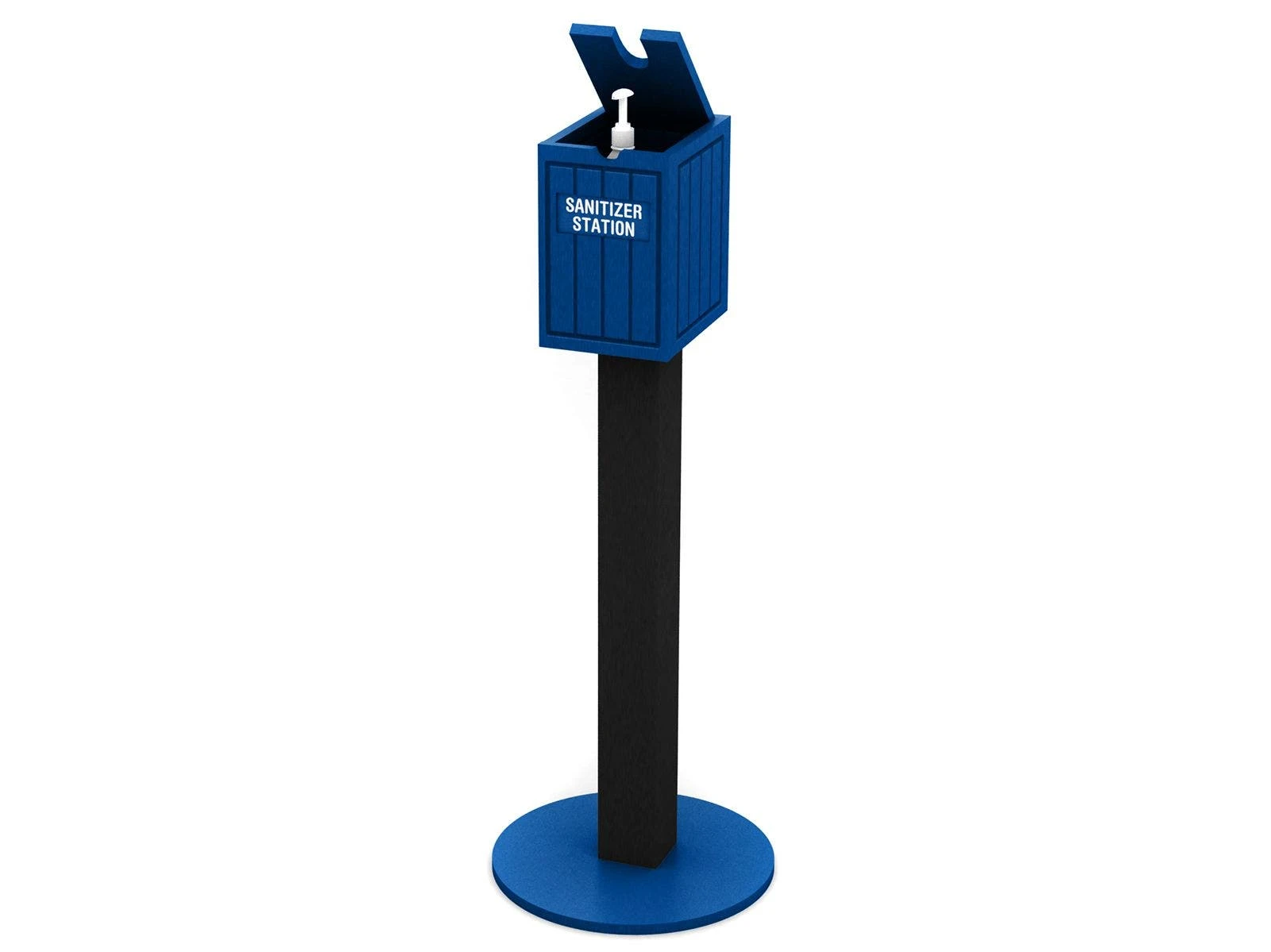 Secured Sanitizer Stand With Pump 1 Secured Sanitizer Stand With Pump