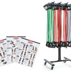 ProStretch Resistance Tubing With TPR Handle Packs -Curriculum & Resources shop g 64191 ClassPlusProStretchRev TubingTPRHandles 48PackwithSteelRack 43 18