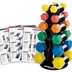 HexElite Rubber-Coated Color Dumbbell Sets -Curriculum & Resources shop g 65569 hexelite colored