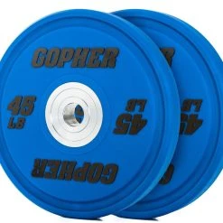 Gopher Urethane Bumper Plates -Curriculum & Resources shop g 65796 HighEndUrethanePlate45lbBlue 136