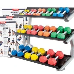 HexElite Rubber-Coated Color Dumbbell Sets -Curriculum & Resources shop g 67934 ColoredHexElite Stationary
