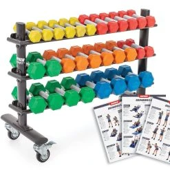 HexElite Rubber-Coated Dumbbells -Curriculum & Resources shop g 74988 hexelitecolorrubbercoateddumbbells 0002 1